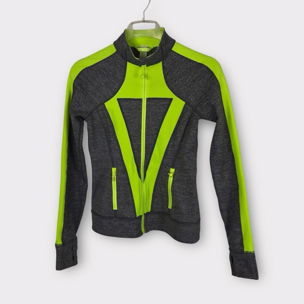 Ivivva Athletic Girl's Jacket Grey & Neon Green Jacket Size 14